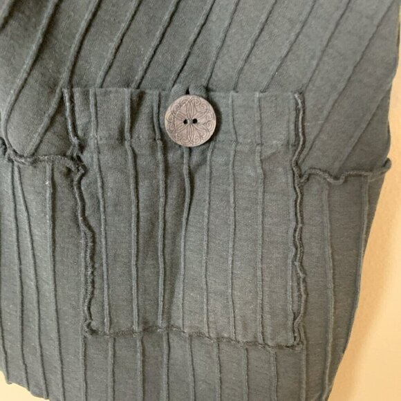 Focus Casual Life 3/4 Sleeve Tunic Top Black Knit Pocket Lagenlook Womens S - Picture 4 of 16